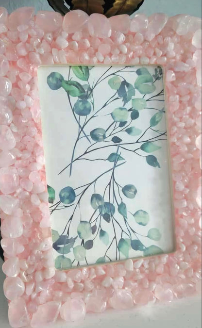 Vakker, håndlaget Rose Quartz Bilderamme for standard 15x10 Foto