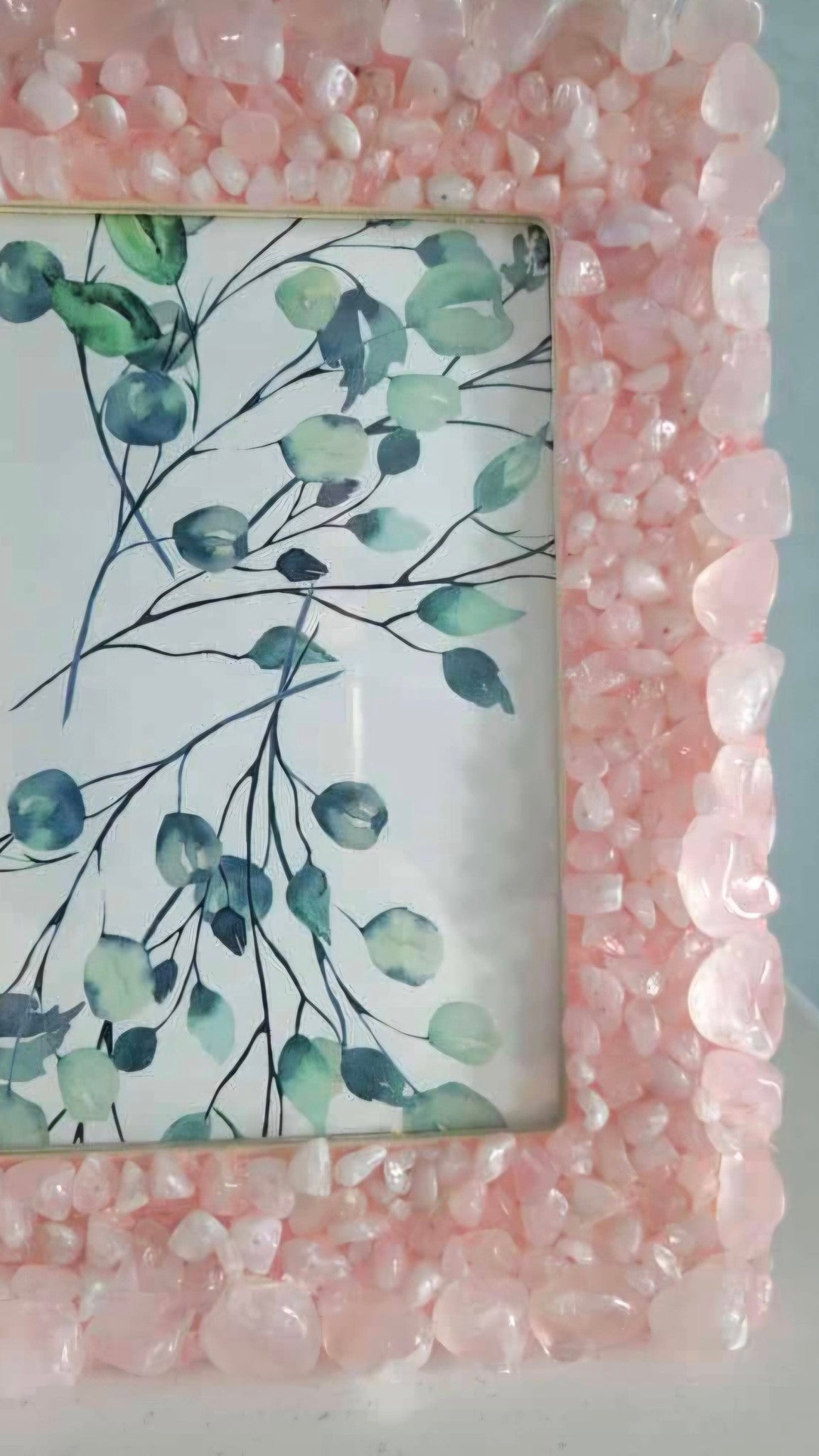 Vakker, håndlaget Rose Quartz Bilderamme for standard 15x10 Foto