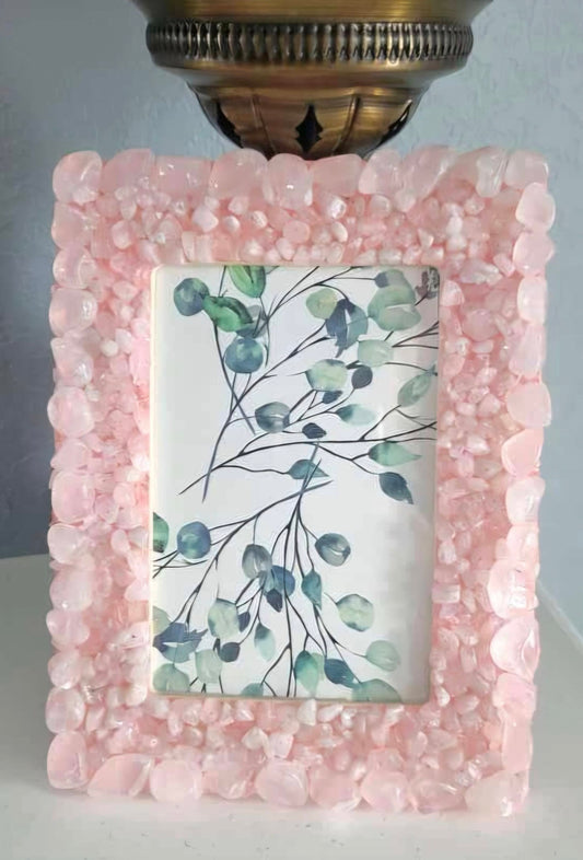 Vakker, håndlaget Rose Quartz Bilderamme for standard 15x10 Foto