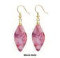 Nye MICCI BOHEMIAN "MONACO" DESIGN natural stone Øredobber, 30x20mm 24KGold Electroplated
