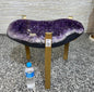 KAMPANJE / Extra Plus Brazilian Amethyst Geode SOFA Table Metal Frame Table w/Druzy big Cluster, ca. 37kg m/ramme - 56x44cm Stone, Høyde 45cm