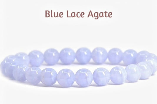 Enkelt og fleksibelt steinarmbÅnd, Blue Lace Agat