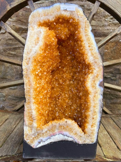 Tall Citrine Geode 355 Crystal Cluster Druzy Premium Grade 27.12kg H45xW23xD25cm