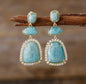 Nye MICCI CLASSIC DESIGN natural Drop Amazonite, Perle Øredobber, 40x20mm 24KGold Electroplated