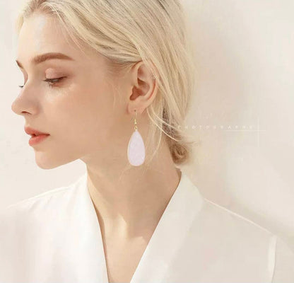 Nye MICCI DESIGN natural Rose Quartz Øredobber, 55mm Gold Electroplated