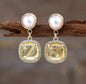Nye MICCI Classic DESIGN natural Drop Yellow Quartz Øredobber, 30x20mm 24KGold Electroplated