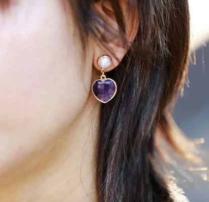Nye MICCI CLASSIC DESIGN natural sort ONYX, Perle Øredobber, 30x20mm 24KGold Electroplated