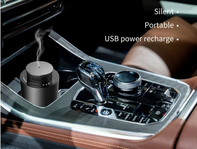 NYHET 2025 ! PORTABEL & OPPLADBAR ALUMINIUM DIFFUSER UTEN VANN, Black - Gold Button