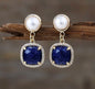 Nye MICCI Classic DESIGN natural Drop Sodalite Øredobber, 30x20mm 24KGold Electroplated