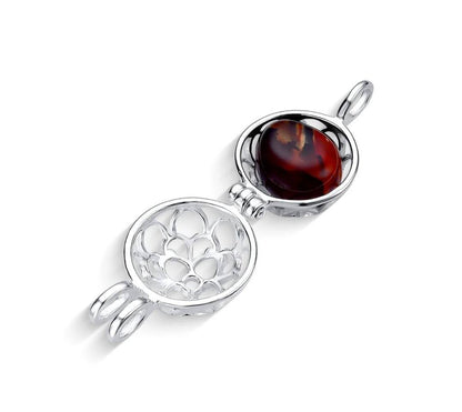 New BrazilGem 925s Sterling Silver Necklace w/ "Tree of Life" Case and 7 natural stones