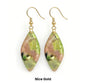 Nye MICCI BOHEMIAN "NICE" DESIGN natural stone Øredobber, 30x20mm 24KGold Electroplated
