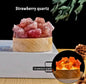 Nye, Led Crystal Nattlamper... Strawberry Raw Cluster Quartz, 7x7cm