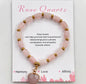 Enkle, fleksible Design Armbånd med naturstener og charms, Rose Quartz