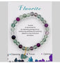 Enkle, fleksible Design Armbånd med naturstener og charms, Rainbow Fluorite