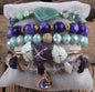 Nye, BoHo Mediterraen 5 rader, fleksible armbånd med druzy mixed quartz sten og decor, Design