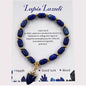 Enkle, fleksible Design Armbånd med naturstener og charms, Lapis Lazuli