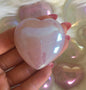 Vakker Large Angel Aura Rose Quartz Hjertekrystall, Medium size 40 - 50mm