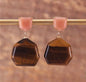 Nye MICCI DESIGN natural Tiger Eye Øredobber, Gold Electroplated