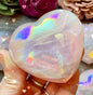 Vakker XL Angel Aura Rose Quartz Hjertekrystall, size 70 - 80mm