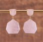 Nye MICCI DESIGN natural Rose Quartz Øredobber, Gold Electroplated