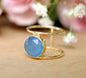 Vakker Blue Chalsedony 18K Goldplated over sterling silver Ring - modell " Helen "