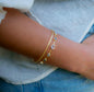 CILA " Kathy " Design Armbånd w/, Moonstone, Rose Quartz & Labdradorite, 18K Gold Electroplated