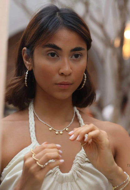 CILA " KAIA " Design Moonstone Earrings , 18K Goldplated