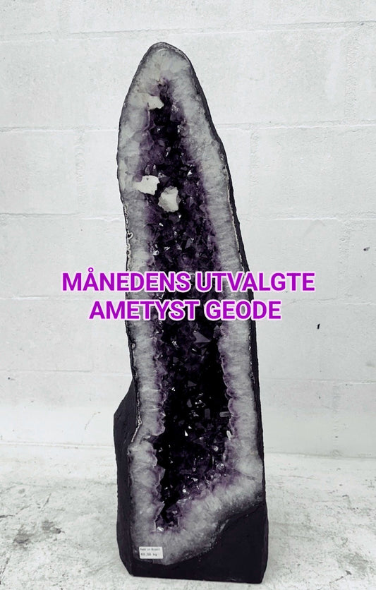 Månedens Utvalgte / HIGH QUALTY BRAZILIAN Amethyst Cathedral / Inntil 40% OFF - Naturlig Big Ametyst Crystal Geode, 63kg - 88x27/18cm mined in Brazil
