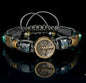 New 2026 Design / Trendy og Exclusivt Shambhala Armbånd,& Protection Bracelet – Hawk Eye, Pyrite, Black Tourmaline, Tree of Life Talisman