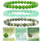 Nye, fleksible 8mm Steinarmbånd Sett m/ Produkt og Affirmasjonskort, Green Jade + Taiwan Jade , green Aventurine