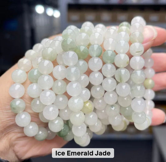 Nye fleksible 10mm Ice Emerald JADE Armbånd