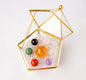 GLASS HOUSE  WITH 7 CHAKRA SPHERE SET, SIZE SMALL ( 6 x 20mm + 1 x 30mm )