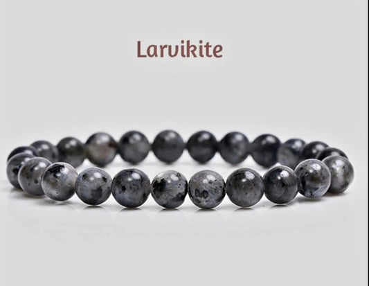 Enkelt og fleksibelt steinarmbÅnd, Larvikite ( Larvikitt )