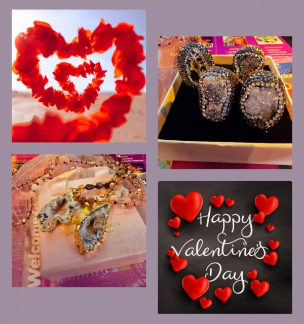 Valentine Gift 15 / Duo Long 80cm Agate Geode Necklace & Druzy Quartz Ring + Free Stone bracelet