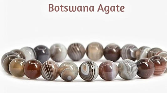 Enkelt og fleksibelt steinarmbÅnd, Botswana Agat