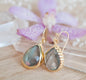 CILA " SKYE " Earrings w/ Labradorite, 18K Goldplated