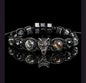 New 2026 Design / Trendy og Exclusivt Shambhala Armbånd, " Wolf Head " Protection Bracelet with Black Tourmaline, Black Moonstone, Larvikite, Smoky Quartz and Hematite
