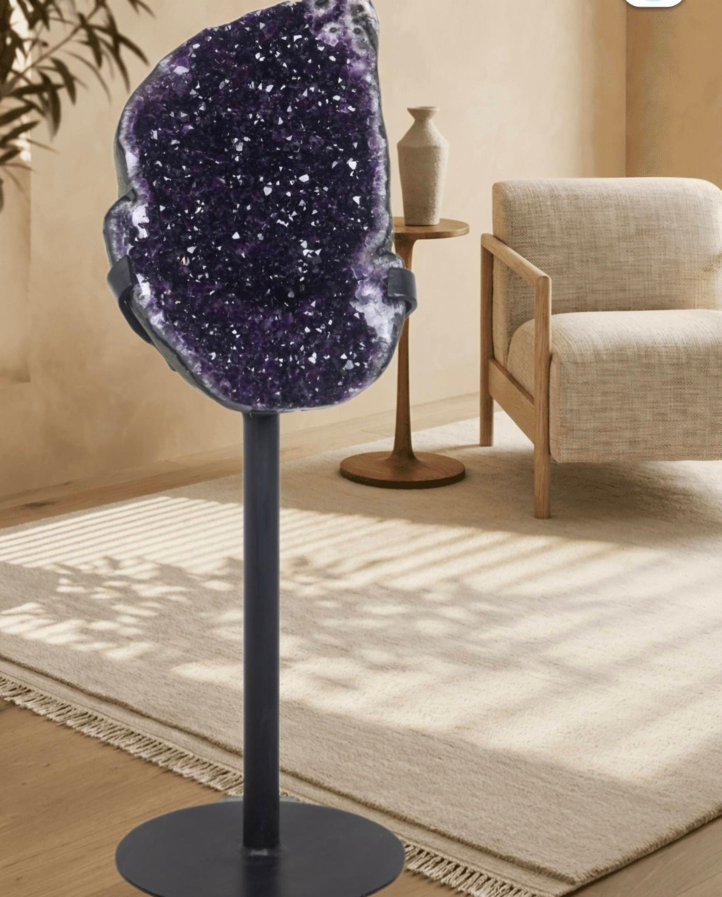 KUPP-PRIS / ARTIGA URUGUAY AMETYST EXTREME HIGH QUALITY, OPEN GEODE m/STATIV- 40% OFF + Fri Frakt - 92x28x23cm