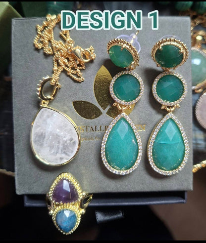KAMPANJE NATURAL STONE MICCI DESIGN JEWELRY PACK ( Kjede, Ring, Øredobber )