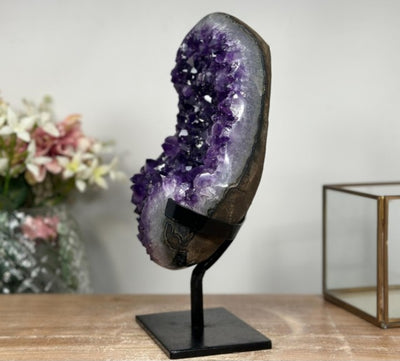 A+ Grade Natural Uruguayan Amethyst Geode - AWS0260, 15x13cm