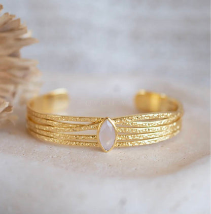 CILA Design Armbånd " model Connie "w/ Rose Quartz, Gold Electroplated