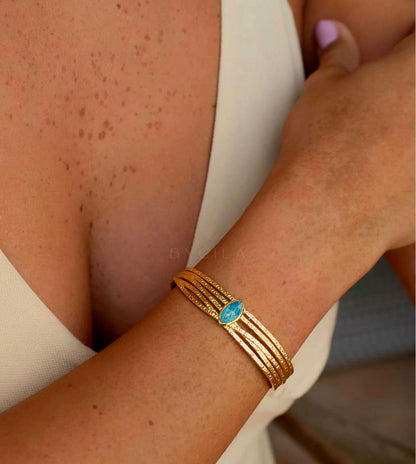 CILA Design Armbånd " model Connie "w/ Labradorite, Gold Electroplated