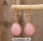 Nytt MICCI Design Classic Drop Øredobber - Pink Malaysian JADE & Gold Electroplated