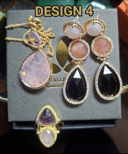 KAMPANJE NATURAL STONE MICCI DESIGN JEWELRY PACK ( Kjede, Ring, Øredobber )