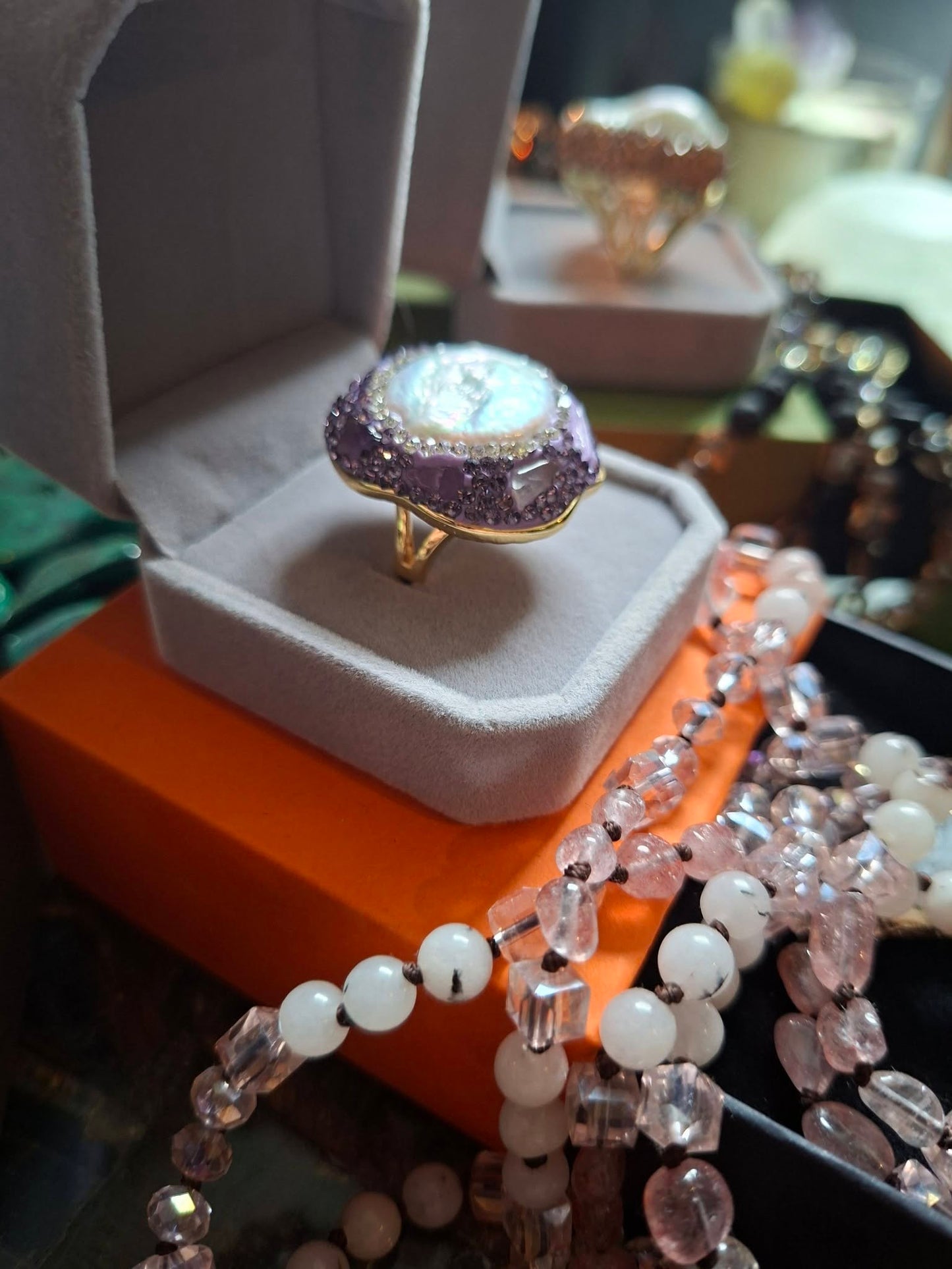 SUMMERDEAL / 2 - 1 Jewelry Set ( Ring + Kjede ) - 6 Design, Gold Eletroplated
