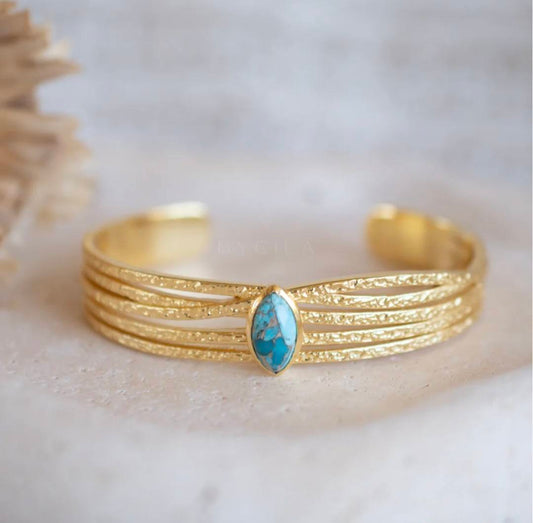 CILA Design Armbånd " model Connie "w/ Copper Turquise, Gold Electroplated