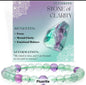 Nye, single - fleksible 8mm Steinarmbånd m/ Produkt og Affirmasjonskort, Rainbow Flourite