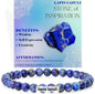 Nye, single - fleksible 8mm Steinarmbånd m/ Produkt og Affirmasjonskort, Lapis Lazuli