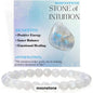 Nye, single - fleksible 8mm Steinarmbånd m/ Produkt og Affirmasjonskort, Moonstone