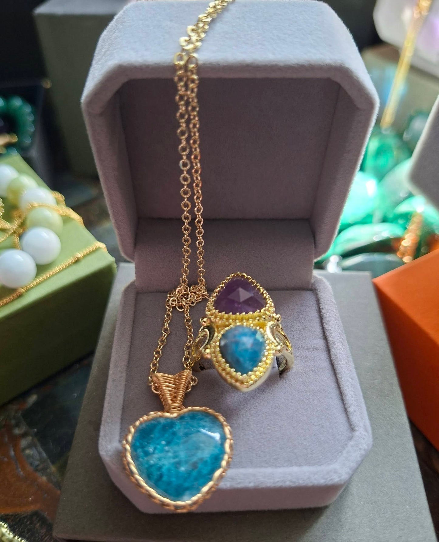 SUMMERDEAL / MICCI BoHo Design Smykkesett ( Ring - Kjede ) - 5 Design, Gold Electroplated